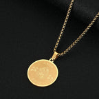 Viking Calendar Rune Medallion Pendant Necklace — Stainless Steel