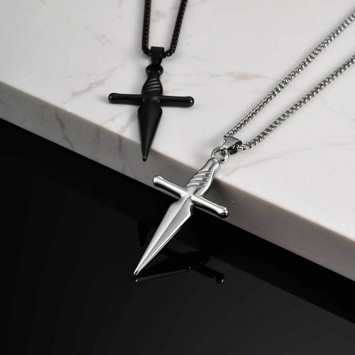 Cross Pendant Necklace — Stainless Steel Punk