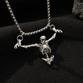 Punk Hip Hop Punished Man Skull Pendant Necklace Men Women Vintage Jewelry