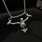 Punk Hip Hop Punished Man Skull Pendant Necklace Men Women Vintage Jewelry