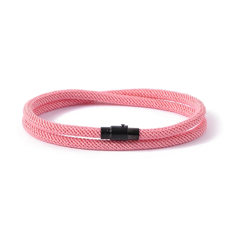 New Minimalist Men's Rope Bracelet Double Layer Survival Bracelet Accessories Boyfriend Gift Magnet Buckle Men's