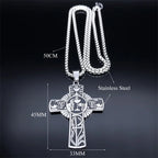 Christian Christ Eucharist Halo Grape Juice Cross Necklace Stainless Steel Men Women Catholic Holy Spirit Church Chain