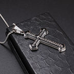New Gold Color Crucifix Image Men\\'s Pendant Christ Miami Cuban Religious Necklace for Daily Wear Fashion Jewelry Accessories