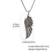 Retro Angel Wings Pendant Necklace — Stainless Steel