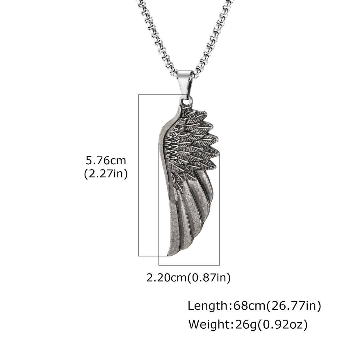 Retro Angel Wings Pendant Necklace — Stainless Steel