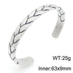 Vintage Open Bangle for Man Men 316l Stainless Steel Men's Braided Style Cuff Bracelets Punk Birthday Jewelry Gift for