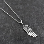 Angel Wings Steel Pendant American Simplicity