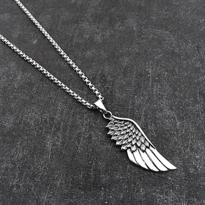 Angel Wings Steel Pendant American Simplicity