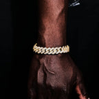 Gold VVS Moissanite Cuban Bracelet Iced Out 15MM