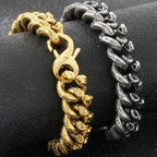 Gothic Man Bracelet Cool 14MM Wide Stainless Steel Snake Body Chain Bracelets for Men Biker Jewelry Charms for Boys