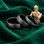 Matte Black Ceramic Wedding Band for Men Women Brushed Minimalist Ring 4mm 6mm 8mm Couple Jewelry