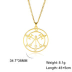 EUEAVAN Mythical Goddess Sigil of Lilith Necklaces Stainless Steel Demon Seal Marbas Pendant Necklace Solomon Amulet Jewelry