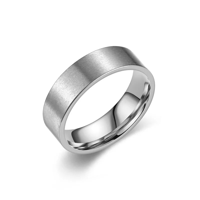 Classic Matte Flat Band Ring 6mm — Stainless Steel