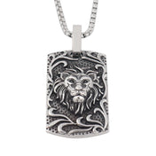 Vintage Lion Pendant Necklace — Stainless Steel