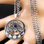 Moon Crescent Pendant Necklace — Stainless Steel