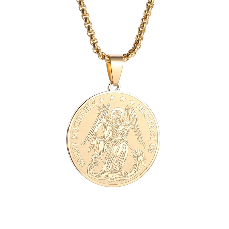 New Gold Color Crucifix Image Men\\'s Pendant Christ Miami Cuban Religious Necklace for Daily Wear Fashion Jewelry Accessories