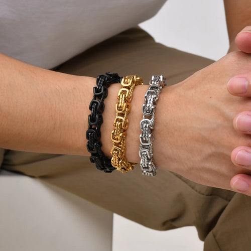 Byzantine Chunky Braided Bracelet 8mm — Stainless Steel