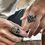Vintage Templar Masonic Skull Rings For Men 316L Stainless Steel Freemason AG Signet Ring Punk Biker Fashion Jewelry Party Gifts
