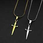 Punk Rock Sword Cross Pendant Necklaces Retro Gothic Knife Necklace Hip Hop Rapper Simple Jewelry For Women Men Gifts