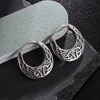 Gothic Spiked Hoop Earrings Small Textured Huggie — Two-Tone