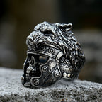 Vintage Domineering Viking Wolf Head Ring For Men Boys Punk Hip Hop 316L Stainless Steel Skull Rings Fashion Amulet Jewelry Gift