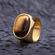 Vintage Tiger Eye Stainless Steel Ring
