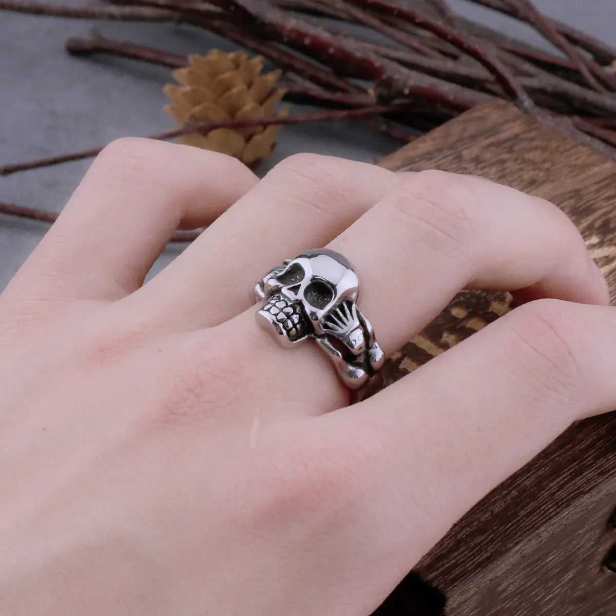 Hand Skull Ring — Gothic Rock Index Finger