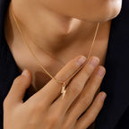 Lightning Bolt Box Chain Necklace — Stainless Steel