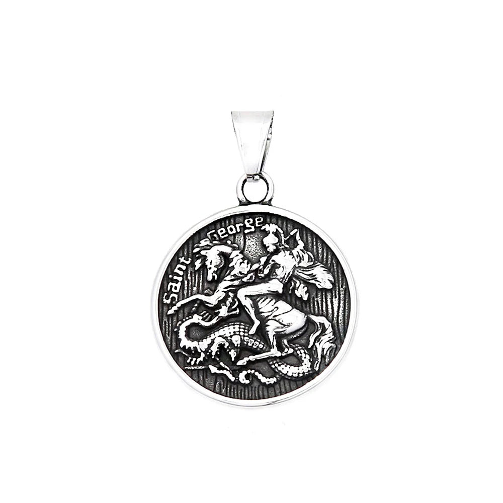 Saint George Dragon Pendant — Stainless