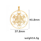 LIKGREAT Archangel Metatron Cube Pendant for Necklace Jewelry Making Stainless Steel Charm DIY Amulet Kabbalistic Tree of Life