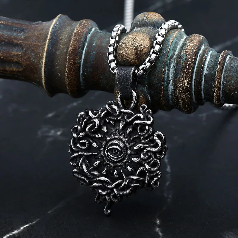 Eye of God Stainless Steel Pendant Necklace