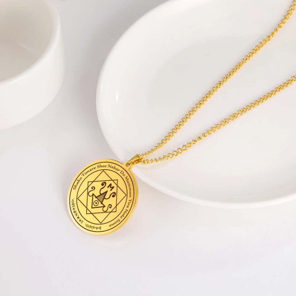 Mammon Talisman Pendant Necklace — Gold