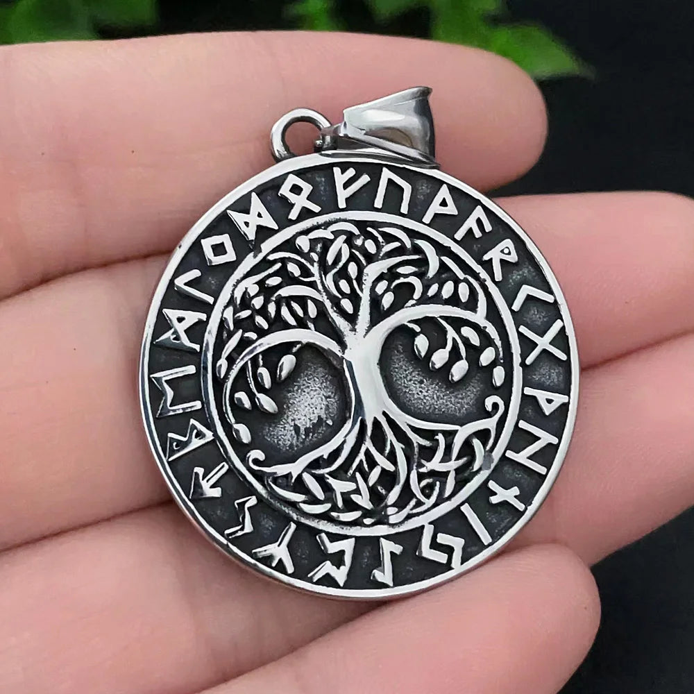 Multi-style Vintage Viking Necklace Men Amulet Nordic Tree of Life Celtic Stainless Steel Pendant Chain Jewelry Wholesale
