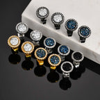 Zircon Stud Earrings — Stainless Steel