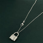 925 Sterling Silver Romantic Lock Lovely Necklace for Women Fashion Wedding Party Couple Gift High Quality Jewelry