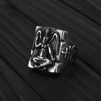 Gothic Baphomet Pentagram Sigil Ring — Stainless Steel