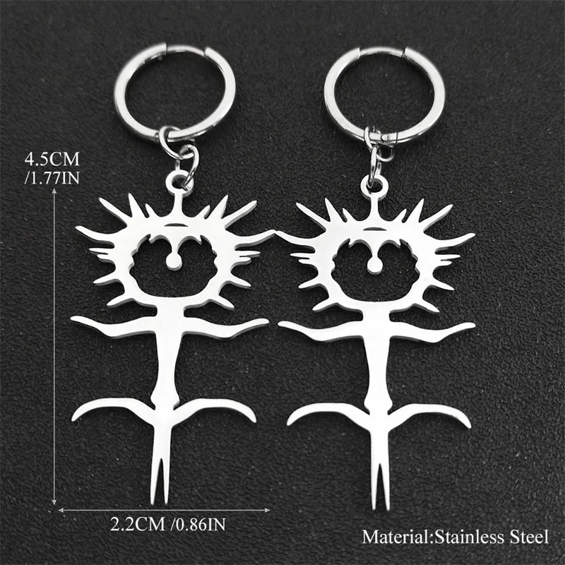 Ghost Silver Earrings Gothic Ghostemane Drop Long