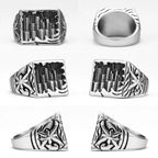 City Carving Ring Stainless Steel Minimal