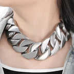Massive Men's Necklaces Necklace for Women Matte Brushed Stainless Steel 43MM Width Curb Cuban Link Chain HipHop On