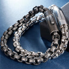 8MM Link Chain Man Bracelet for Men Matte Polished Stainless Steel Vintage Men's Wrist Bracelets On Hand Bands Mannen