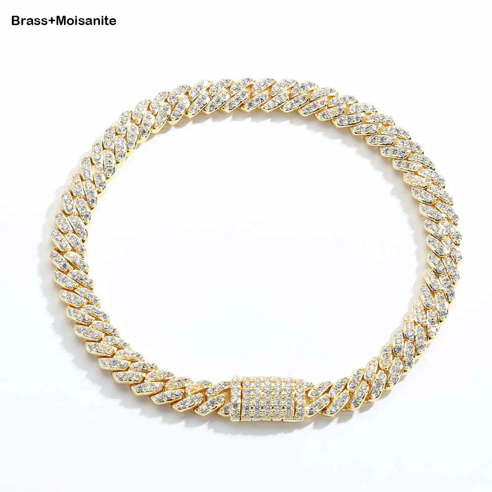 Gold VVS Moissanite Cuban Necklace 6MM