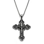 12 Apostles Jesus Crucifix Cross Christian Pendant Necklace for Women Men Stainless Steel Vintage 316L Amulet Chain