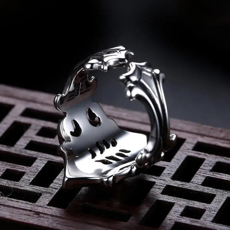 Gothic Ghost Pirate Skull Ring — Stainless Steel