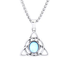 Trinity Opal Knot Pendant — Stainless Steel
