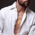 Tire Shape Geometric Pendant Necklace — Stainless Steel