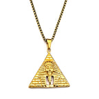 Egypt Pyramid Tutankhamun Pharaoh Pendant Necklace for Women Men Stainless Steel Gold Color Ancient Egyptian Amulet
