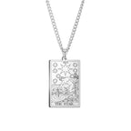Dawapara Vintage Tarot Card Necklace The Major Arcana Pagan Astrology Talisman Pendants Necklace Stainless Steel Jewelry