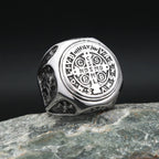 Saint Benedict Cross Ring — Stainless Steel