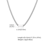 Letter Box Chain Pendant Necklace — Stainless Steel