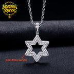 Iced Out Star of David Pendant — 14K Gold